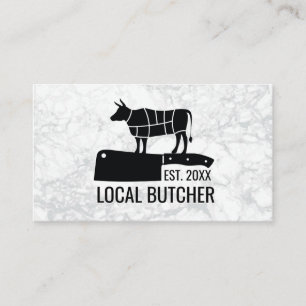 Cartão De Visita Faca do Butcher  Reduzir Gráfico de Carne de Bovi
