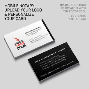 Cartão De Visita Faça o Upload do Seu Logotipo Móvel Notarial Perso