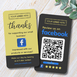 Cartão De Visita Facebook Feedback de Cliente de Negócios Ardósia C