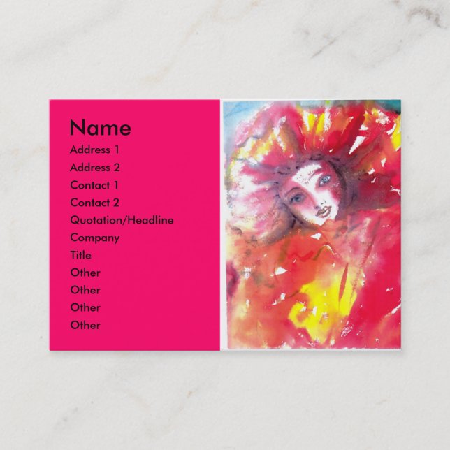 CARTÃO DE VISITA FACES DE MASCARADA VENETINA - MÁSCARA EM VERMELHO (Frente)