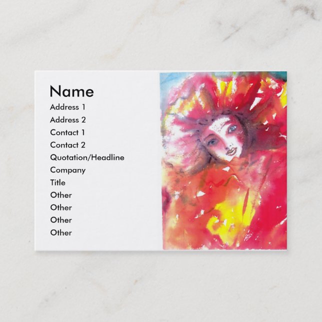 CARTÃO DE VISITA FACES DE MASCARADA VENETINA - MÁSCARA EM VERMELHO (Frente)