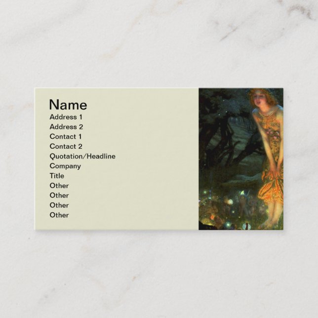 Cartão De Visita Fadas do Círculo Láteo Fairies no meio da véspera  (Frente)