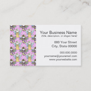 Cartão De Visita Fadas e estrelas e padrões das luas