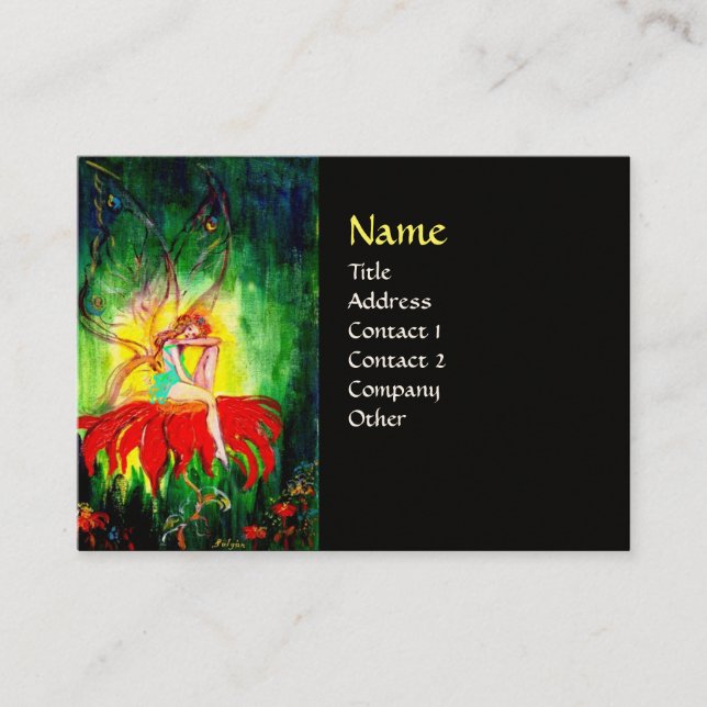 CARTÃO DE VISITA FAIRY DREAMING NA FLORES (Frente)