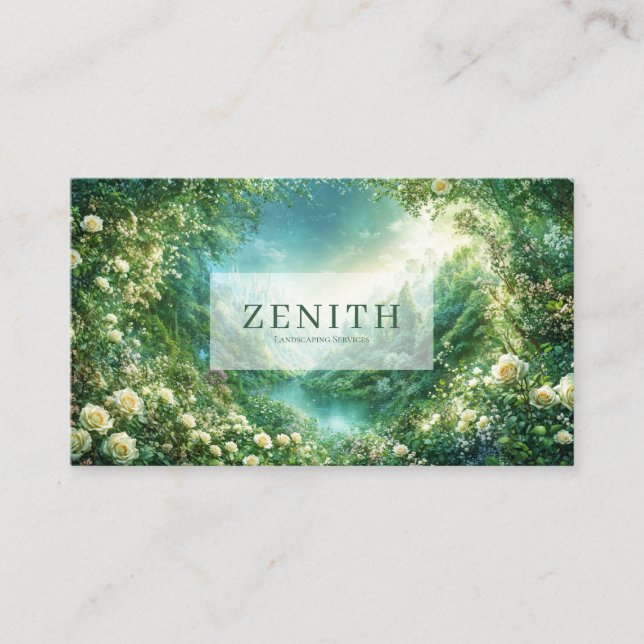 Cartão De Visita Fairytale Castle and Rose Floral Valley Enchanted (Frente)