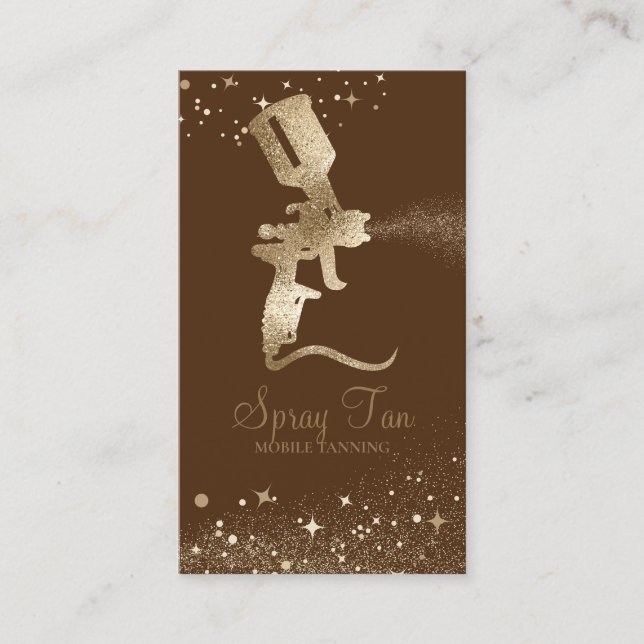 Cartão De Visita Faísca de bronzeamento claro e castanho Dourado (Frente)