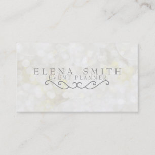 Cartão De Visita Faísca de prata Bokeh