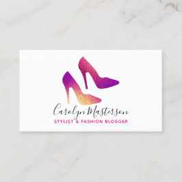 Cartão De Visita Faísca do encanto do salto alto do Blogger da