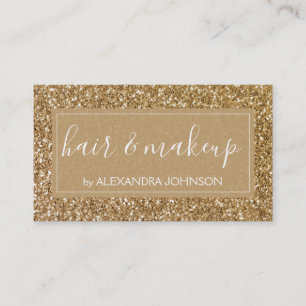 Cartão De Visita Faísca Dourado e cabelo & composição do brilho