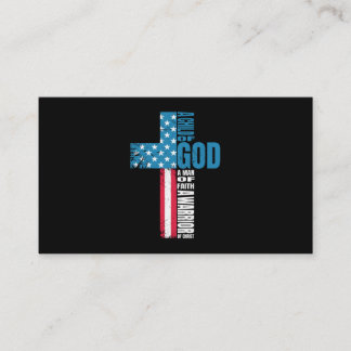 Cartão De Visita Faith Cross American Flag Cristo Jesus
