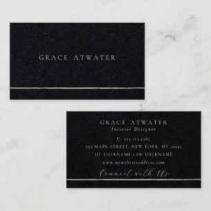 Cartão De Visita Faixa Dourada Elegante Black Professional