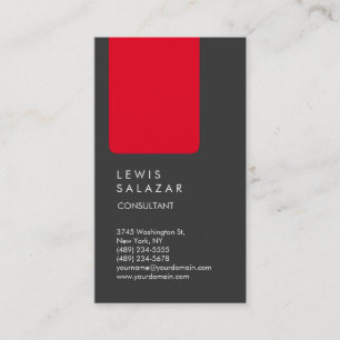 Cartão De Visita Faixa Vermelha Única de Cinzas Profissionais