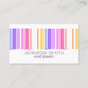 Cartão De Visita faixas coloridas ousadas modernas para personaliza