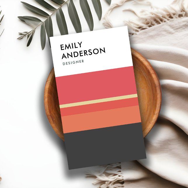 CARTÃO DE VISITA FAIXAS DE CINZA DE PINCO MODERNO MODERNO BRILHO (Criador carregado)