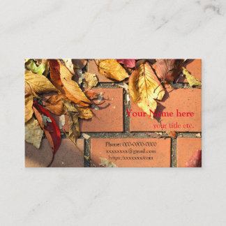 Cartão De Visita fallen leaves autumn colors, business card 落ち葉 秋