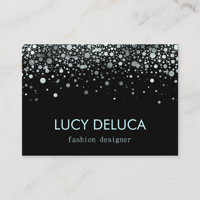 Cartão de visita falsificado de prata e preto do (Frente)