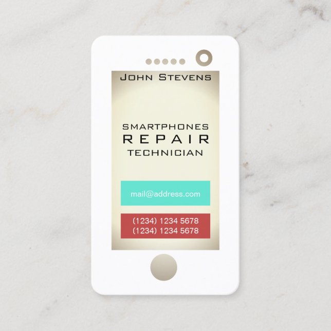 Cartão De Visita Falso aspecto do celular engraçado (Frente)