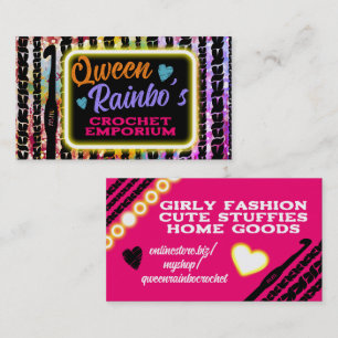 Cartão De Visita Falso néon costura em fios de anzol