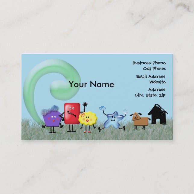 Cartão De Visita Família louca das formas (Frente)