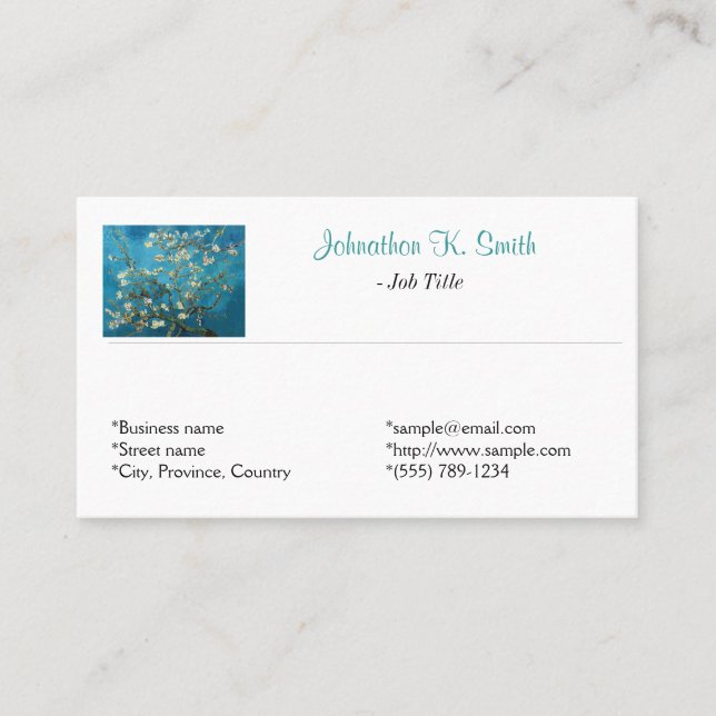 Cartão De Visita Famoso belo belo trecho de amêndoa (Frente)