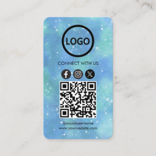 Cartão De Visita Fantasia Aquarela azul claro Cards Personalizados