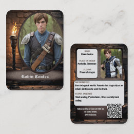Cartão De Visita Fantasia Medieval Cosplay Coscards | Código QR