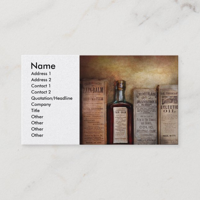 Cartão De Visita Farmácia - Estou com tanta dor (Frente)