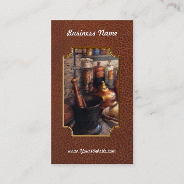 Cartão De Visita Farmácia - pilão - farmacologia (Frente)