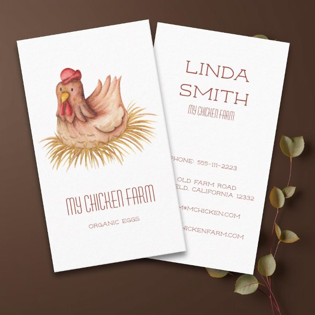 Cartão De Visita Farmer Ovo Fornecedor Aquarela Fazenda (Criador carregado)