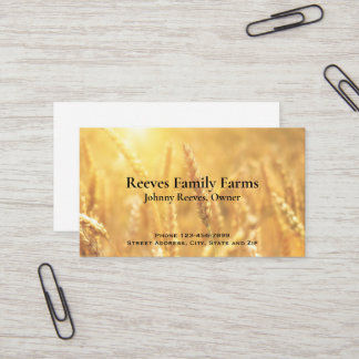 Cartão De Visita Farmer Wheat Farm Agricultural Business Cards
