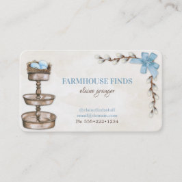 Cartão De Visita Farmhouse Retro Vintage Encontra Tesouros