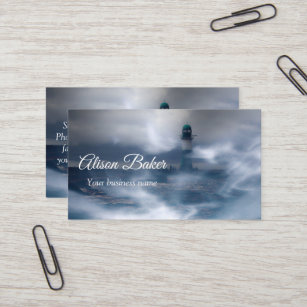 Cartão De Visita Farol na tempestade - Mar Báltico Business Ca