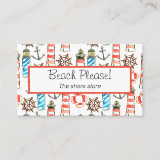 Cartão De Visita Farol patriótico da aguarela