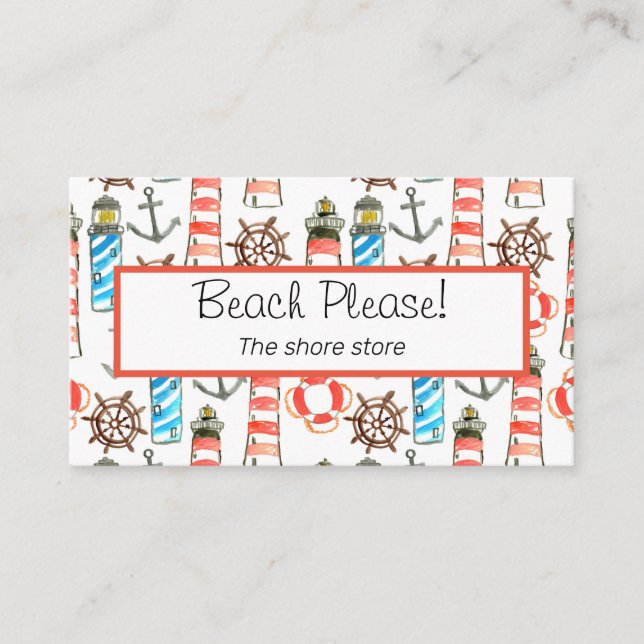 Cartão De Visita Farol patriótico da aguarela (Frente)