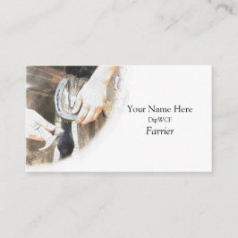 Cartão De Visita Farrier que prega uma ferradura