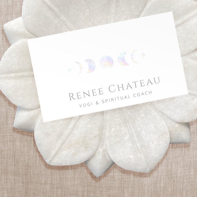 Cartão De Visita Fase da Lua Iridescente (Criador carregado)