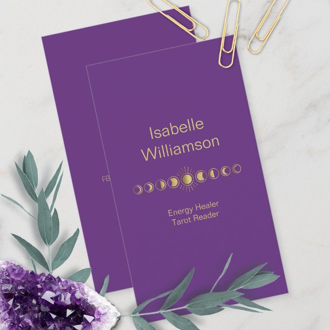 Cartão De Visita Fase Mística da Lua Mística das Estrelas Modernas  (Criador carregado)