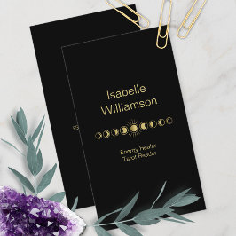 Cartão De Visita Fase Mística da Lua Mística das Estrelas Modernas 