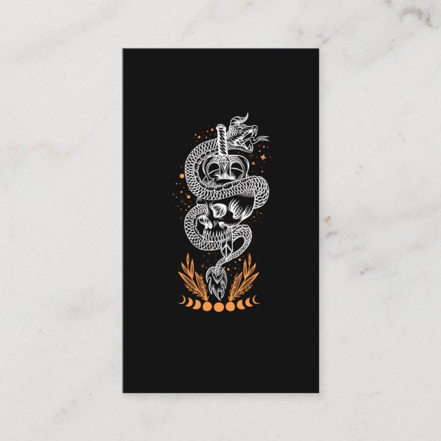 Cartão De Visita Fases da Lua - Cobra - Espalha do crânio oculta (Frente)