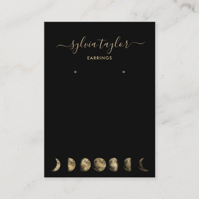 Cartão De Visita Fases da lua Exibição da moldura de escuta adicion (Frente)