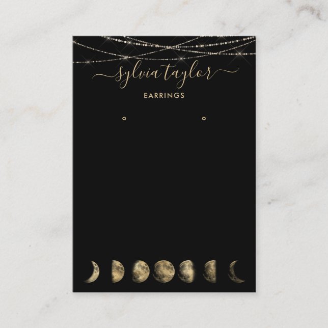 Cartão De Visita Fases da lua Exibição da moldura de escuta adicion (Frente)