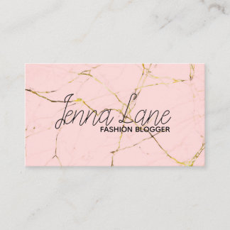 Cartão De Visita fashion blogger marble modern pink business card