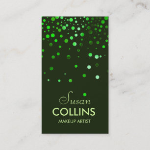 Cartão De Visita Fashion do artista Glow Sparkle Green Makeup
