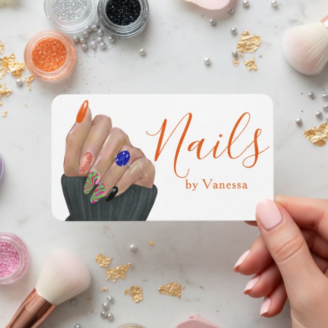 Cartão De Visita Fashion Nail Artist Manicurist Branding (Criador carregado)