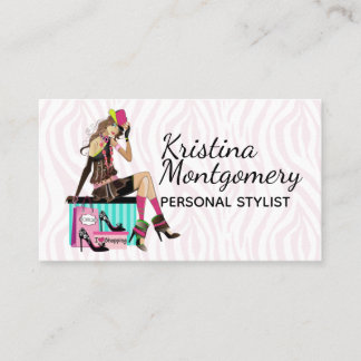 Cartão De Visita Fashion Stylist Shopper Gal Business Card