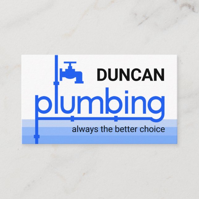 Cartão De Visita Faucet Pipeline Leaking Blue Water (Frente)