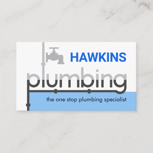 Cartão De Visita Faucet Pipeline Leaking Blue Waters (Frente)