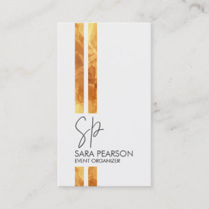 Cartão De Visita Faux Cobre Stripe do Organizador de Eventos