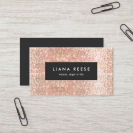 Cartão De Visita FAUX Copper Dourados Sequins Beaut Salon