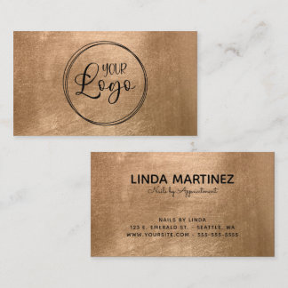 Cartão De Visita Faux Copper Gold Foil Your Logo